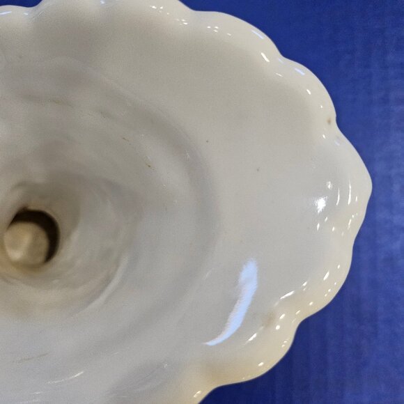 Abingdon White Double Cornucopia Flower Vase Made in USA - Picture 4 of 10